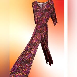 Nikki Poulos L-XL Jumpsuit - Magenta, Orange, Brown, Purple - Short sleeve